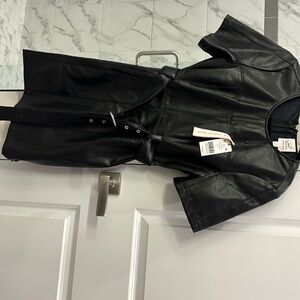 Siv Faux Leather Belted Dress